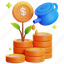 money, investment, money investment, money growth, growth, sprinkler, banking, business and finance, coins, dollar, currency 