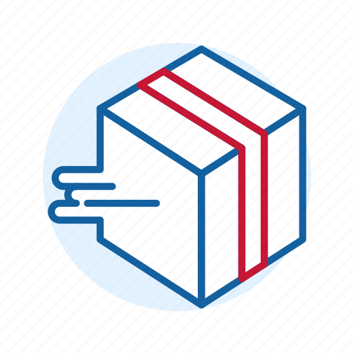 Blue, box, company, creative, delivery, fast, red icon - Download on Iconfinder