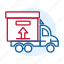 blue, box, delivery, red, shipping, transport, truck 