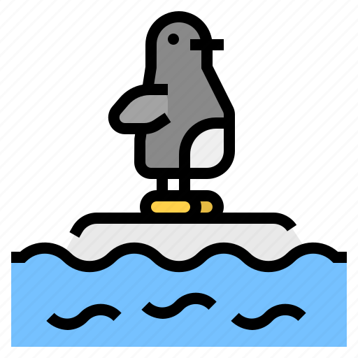 Global, ice, melt, penguin, warming icon - Download on Iconfinder