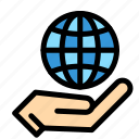global, globe, hand, internet
