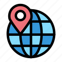 globe, location, pin
