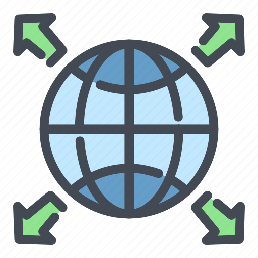 Arrow, direction, earth, globe, navigation, planet, world icon - Download on Iconfinder