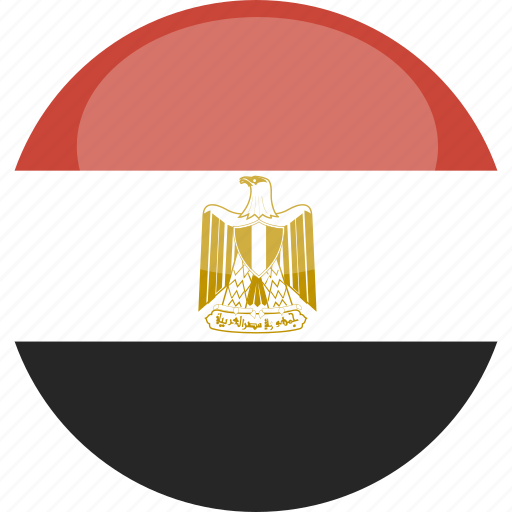 Egypt, circle, gloss, flag icon - Download on Iconfinder