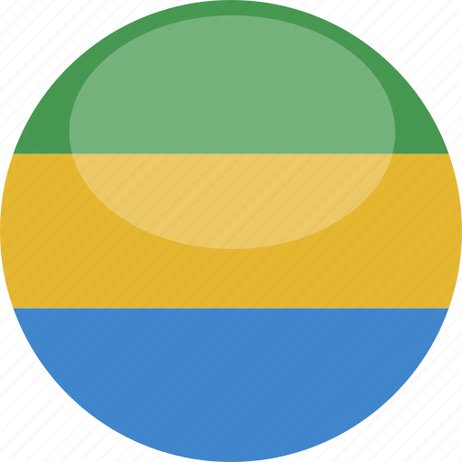 Gloss, flag, republic, gabon, circle, gabonese icon - Download on Iconfinder