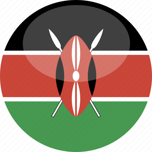 Kenya, circle, gloss, flag icon - Download on Iconfinder
