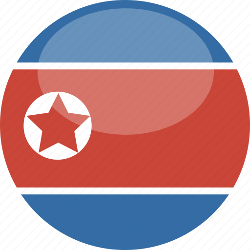 Circle, gloss, north, flag, korea icon - Download on Iconfinder