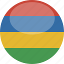 mauritius, circle, gloss, flag