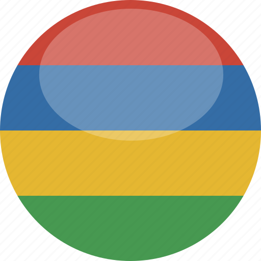 Mauritius, circle, gloss, flag icon - Download on Iconfinder