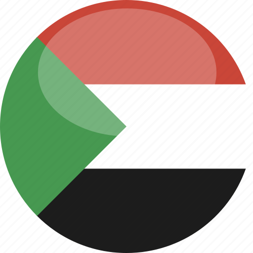 Sudan, circle, gloss, flag icon - Download on Iconfinder