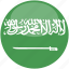 arabia, circle, gloss, flag, saudi 