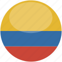 circle, gloss, flag, colombia