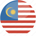 malaysia, circle, gloss, flag