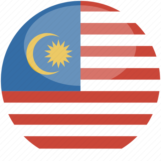 Malaysia, circle, gloss, flag icon - Download on Iconfinder