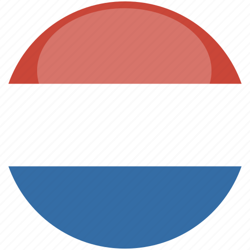 Netherlands, circle, gloss, flag icon - Download on Iconfinder