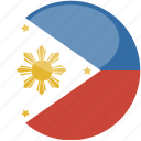 phillipines, circle, gloss, flag