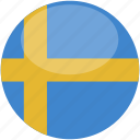 sweden, circle, gloss, flag