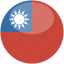 taiwan, circle, gloss, flag 