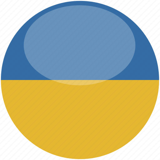 Ukraine, circle, gloss, flag icon - Download on Iconfinder