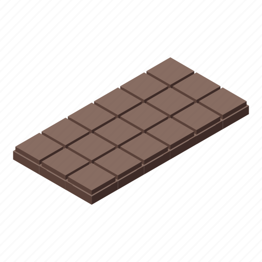 Gluttony, chocolate, bar, isometric icon - Download on Iconfinder