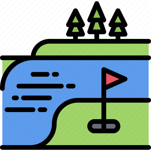 Field, flag, golf, golfer, hole, landscape, sport icon - Download on Iconfinder