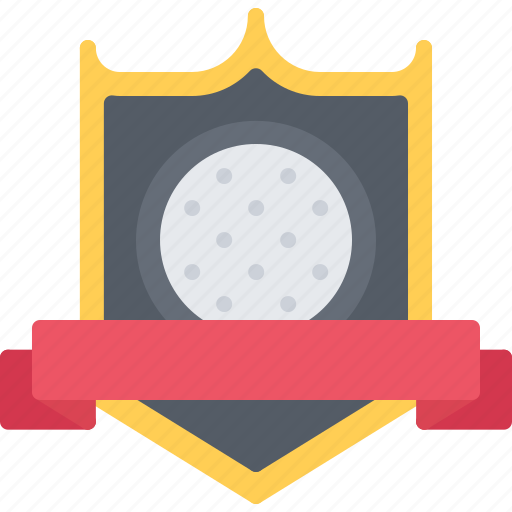 Badge, field, golf, golfer, ribbon, shield, sport icon - Download on Iconfinder