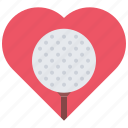 ball, field, golf, golfer, heart, love, sport