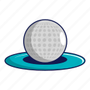 ball, cartoon, golf, golfing, object, round, white
