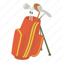 bag, cartoon, club, equipment, golf, golfingbag, sport