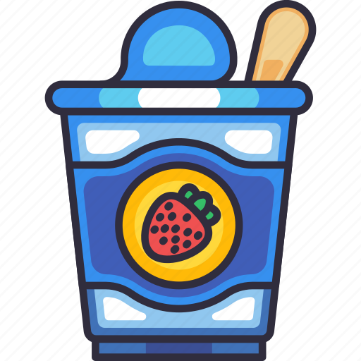 Yogurt, dairy, dessert, fruit, beverage, drink, cafe icon - Download on Iconfinder