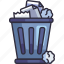 trash, garbage, bin, paper, rubbish bin, business, office, company, startup 