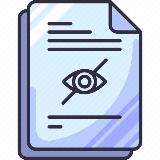 Hide file, hidden, private, eye, page, file document, file icon - Download on Iconfinder