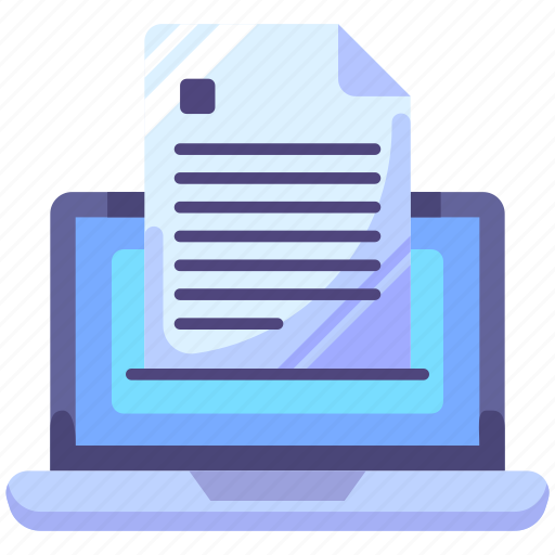Laptop, file, paper, write, page, file document, document icon - Download on Iconfinder
