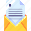 open mail, message, letter, inbox, newsletter, file document, file, document, business 
