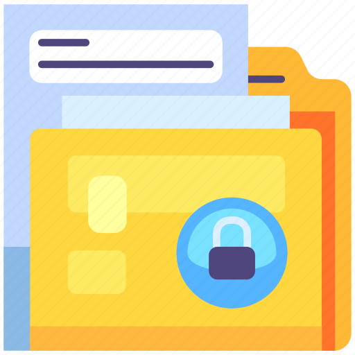 Private document, lock, secure, secret, folder, file document, file icon - Download on Iconfinder