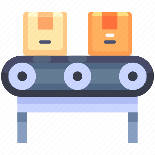 Conveyor, belt, factory, product, manufacturing, logistics, delivery icon - Download on Iconfinder