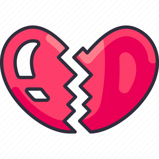 Broken heart, heartbreak, breakup, divorce, sad, love, heart icon - Download on Iconfinder
