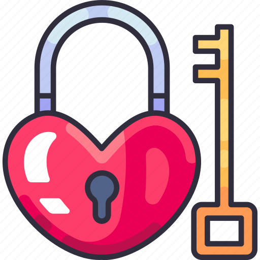 Lock and key, protection, security, lock, love, heart, valentine icon - Download on Iconfinder