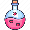 potion, poison, flask, bottle, magic, love, heart, valentine, romantic