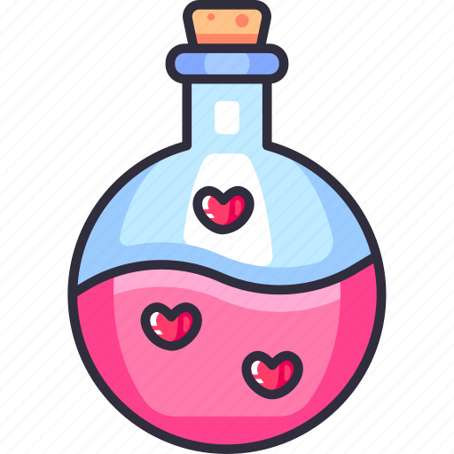Potion, poison, flask, bottle, magic, love, heart icon - Download on Iconfinder