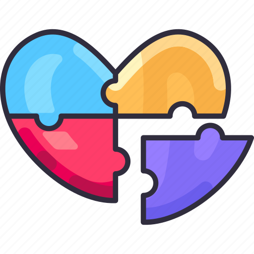 Puzzle, dating, jigsaw, pieces, connection, love, heart icon - Download on Iconfinder