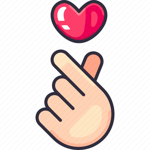 Saranghae, saranghaeyo, hand, finger, korean, love, heart icon - Download on Iconfinder