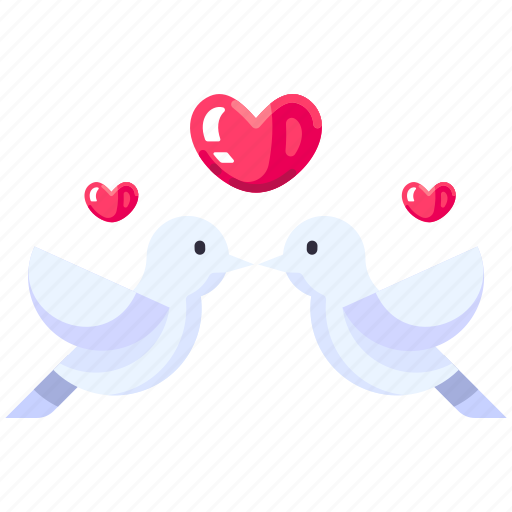Birds, pigeon, couple, sweet, kiss, love, heart icon - Download on Iconfinder