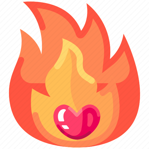Fire, flame, burning, hot, burn, love, heart icon - Download on Iconfinder
