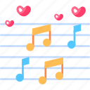 love music, song, sound, instrument, note, love, heart, valentine, romantic