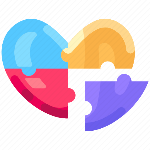 Puzzle, dating, jigsaw, pieces, connection, love, heart icon - Download on Iconfinder