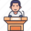 conference, speaker, speech, presentation, meeting, office, company, business, work 
