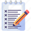 agenda, list, notes, write, pencil, office, company, business, work 