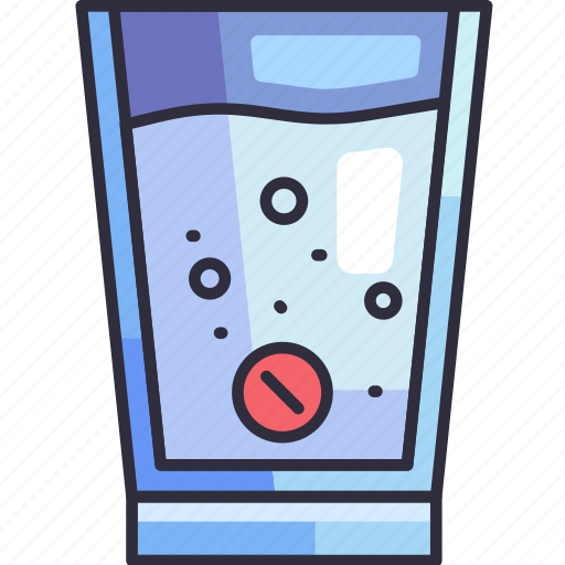 Pharmacy, medicine, medical, drink effervescent, bubbles, water, glass icon - Download on Iconfinder