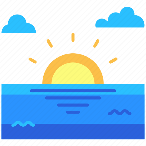 Travel, tourism, holiday, vacation, sunrise, sea, sun icon - Download on Iconfinder